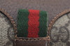 Authentic GUCCI Web Sherry Line Shoulder Bag GG PVC Leather Brown Junk 1078K
