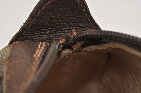 Authentic GUCCI Web Sherry Line Shoulder Bag GG PVC Leather Brown Junk 1078K