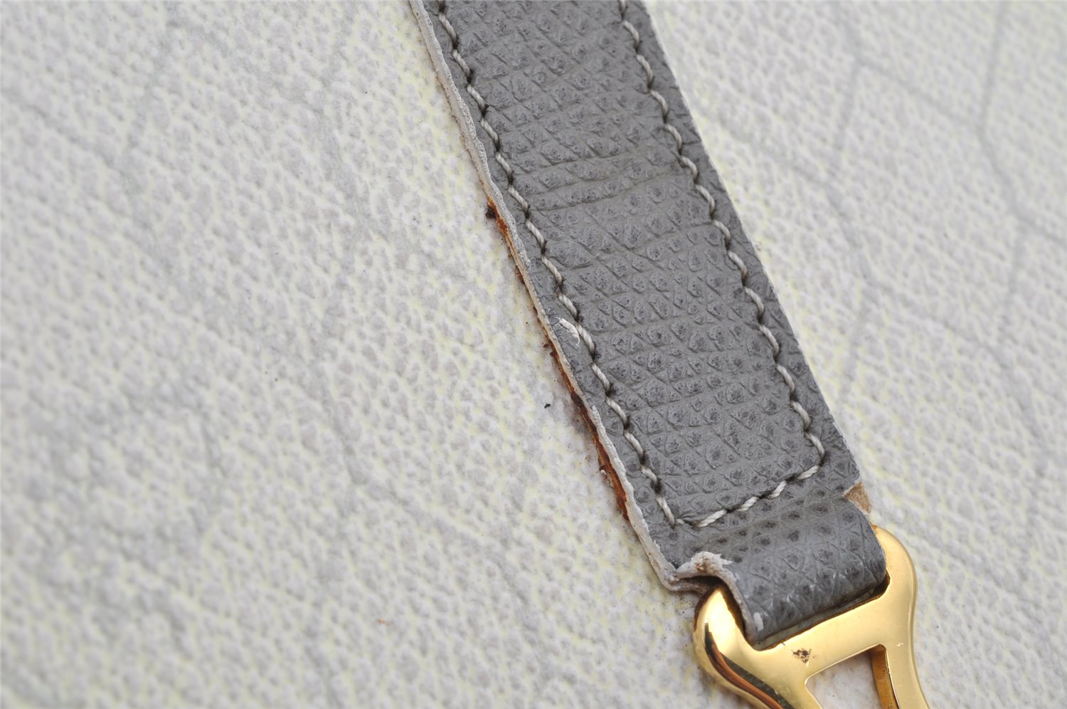 Authentic Christian Dior Honeycomb Chain Shoulder Bag PVC Leather White 1079K