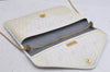 Authentic Christian Dior Honeycomb Chain Shoulder Bag PVC Leather White 1079K