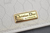 Authentic Christian Dior Honeycomb Chain Shoulder Bag PVC Leather White 1079K