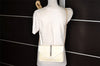 Authentic Christian Dior Honeycomb Chain Shoulder Bag PVC Leather White 1079K