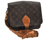 Authentic Louis Vuitton Monogram Cartouchiere MM M51253 Shoulder Bag Junk 1080K