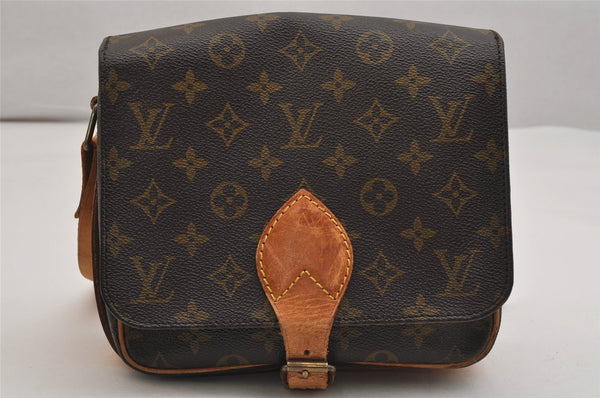 Authentic Louis Vuitton Monogram Cartouchiere MM M51253 Shoulder Bag Junk 1080K