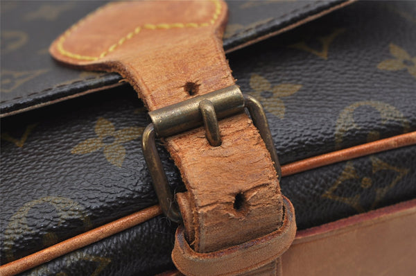 Authentic Louis Vuitton Monogram Cartouchiere MM M51253 Shoulder Bag Junk 1080K