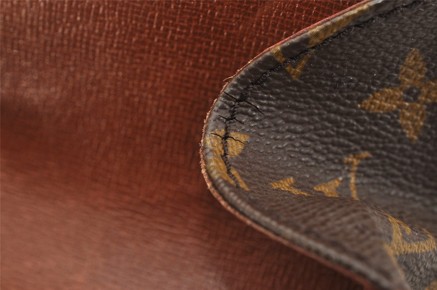 Authentic Louis Vuitton Monogram Cartouchiere MM M51253 Shoulder Bag Junk 1080K