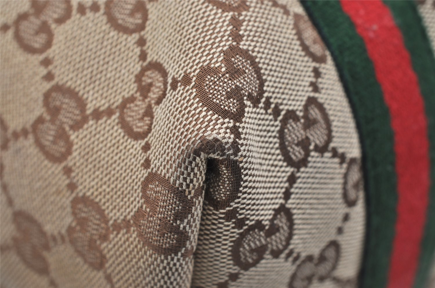 Authentic GUCCI Web Sherry Line Tote Bag GG Canvas Leather 137396 Brown 1081K