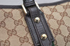 Authentic GUCCI Web Sherry Line Tote Bag GG Canvas Leather 137396 Brown 1081K