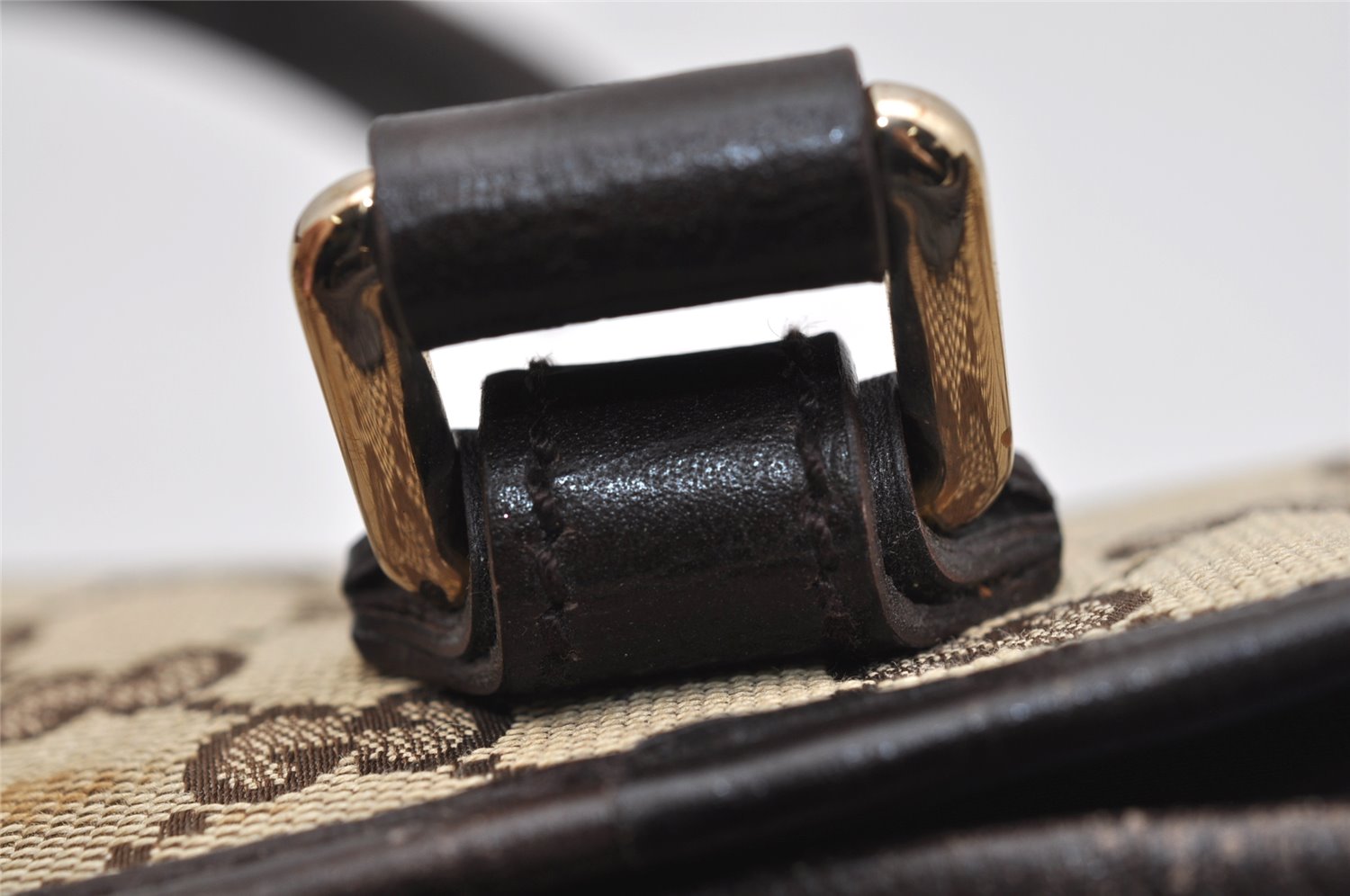 Authentic GUCCI Web Sherry Line Tote Bag GG Canvas Leather 137396 Brown 1081K