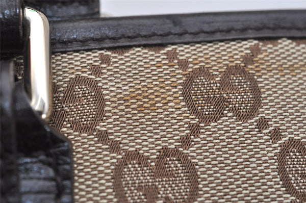 Authentic GUCCI Web Sherry Line Tote Bag GG Canvas Leather 137396 Brown 1081K