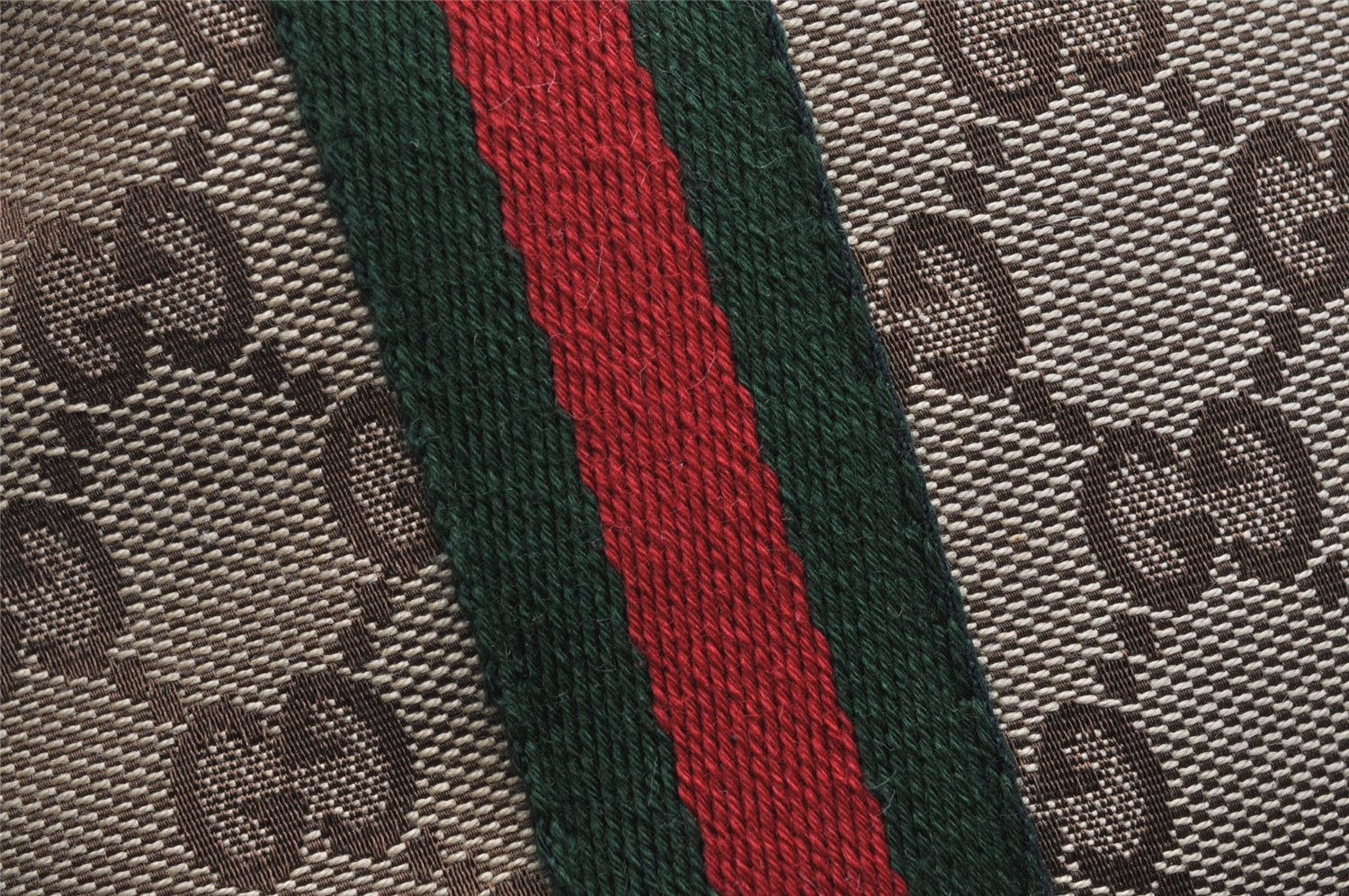 Authentic GUCCI Web Sherry Line Tote Bag GG Canvas Leather 137396 Brown 1081K