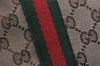 Authentic GUCCI Web Sherry Line Tote Bag GG Canvas Leather 137396 Brown 1081K