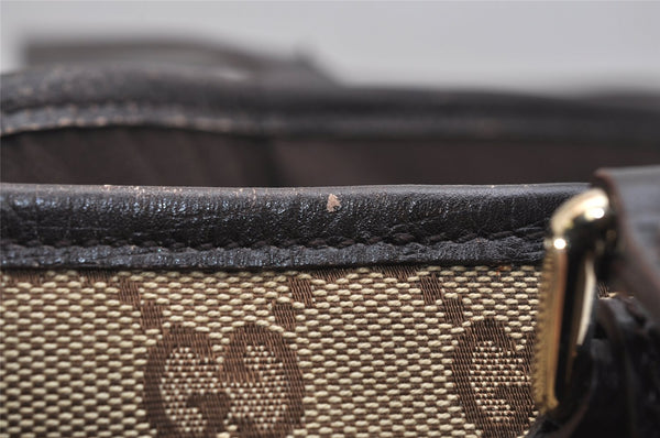 Authentic GUCCI Web Sherry Line Tote Bag GG Canvas Leather 137396 Brown 1081K