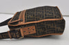 Authentic FENDI Zucca Shoulder Cross Bag Purse Nylon Leather Brown 1082J