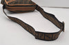 Authentic FENDI Zucca Shoulder Cross Bag Purse Nylon Leather Brown 1082J