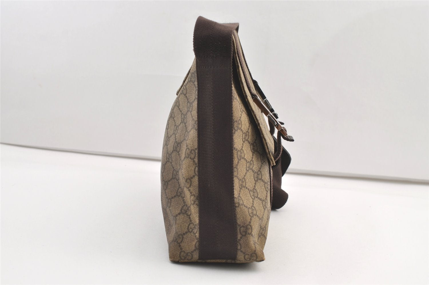 Authentic GUCCI Shoulder Cross Body Hand Bag GG PVC Leather 122373 Brown 1082K