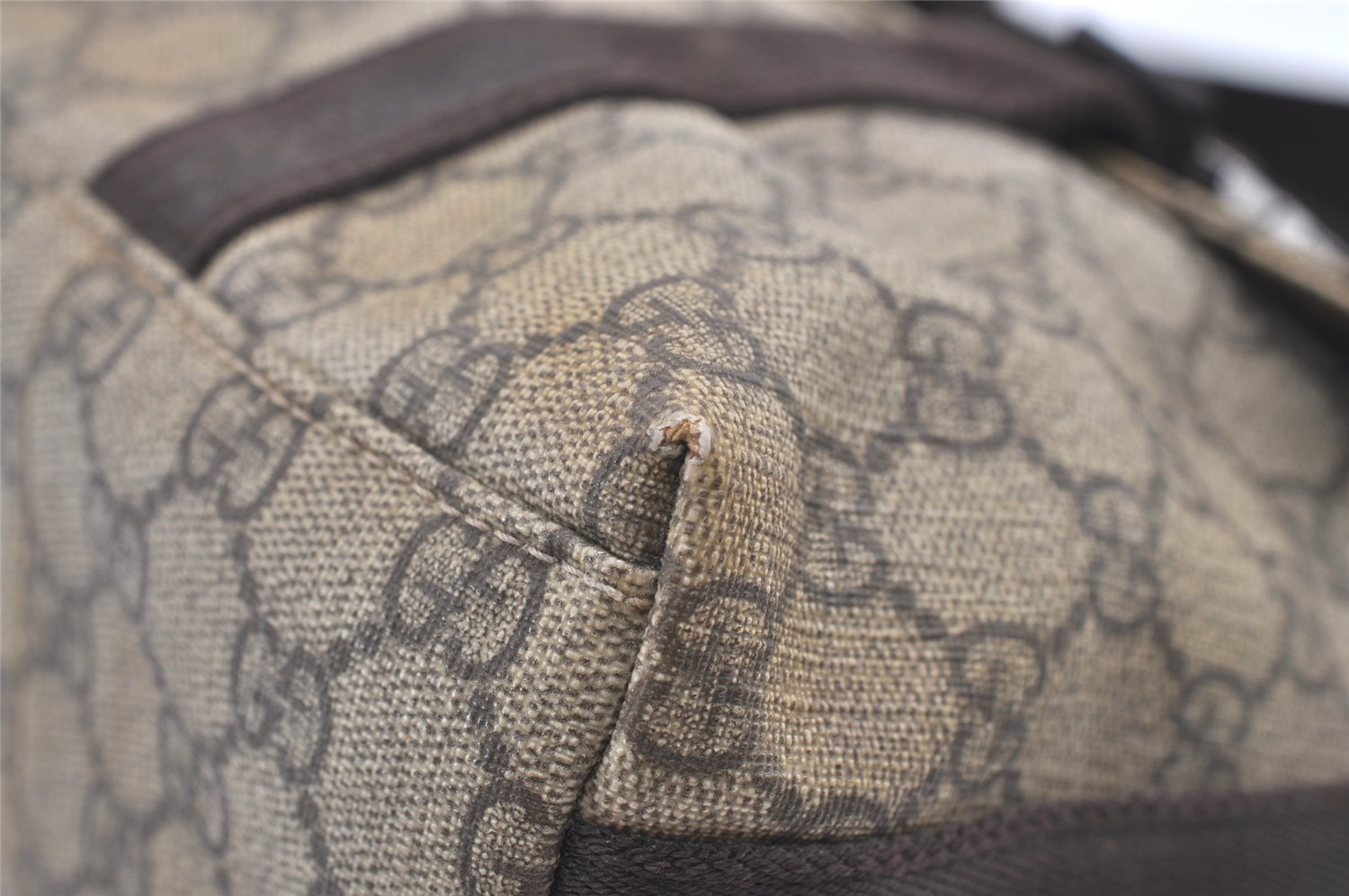 Authentic GUCCI Shoulder Cross Body Hand Bag GG PVC Leather 122373 Brown 1082K