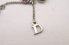 Auth Christian Dior Silver Tone Bijou Butterfly Chain Pendant Necklace 1084I