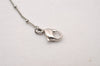 Auth Christian Dior Silver Tone Bijou Butterfly Chain Pendant Necklace 1084I