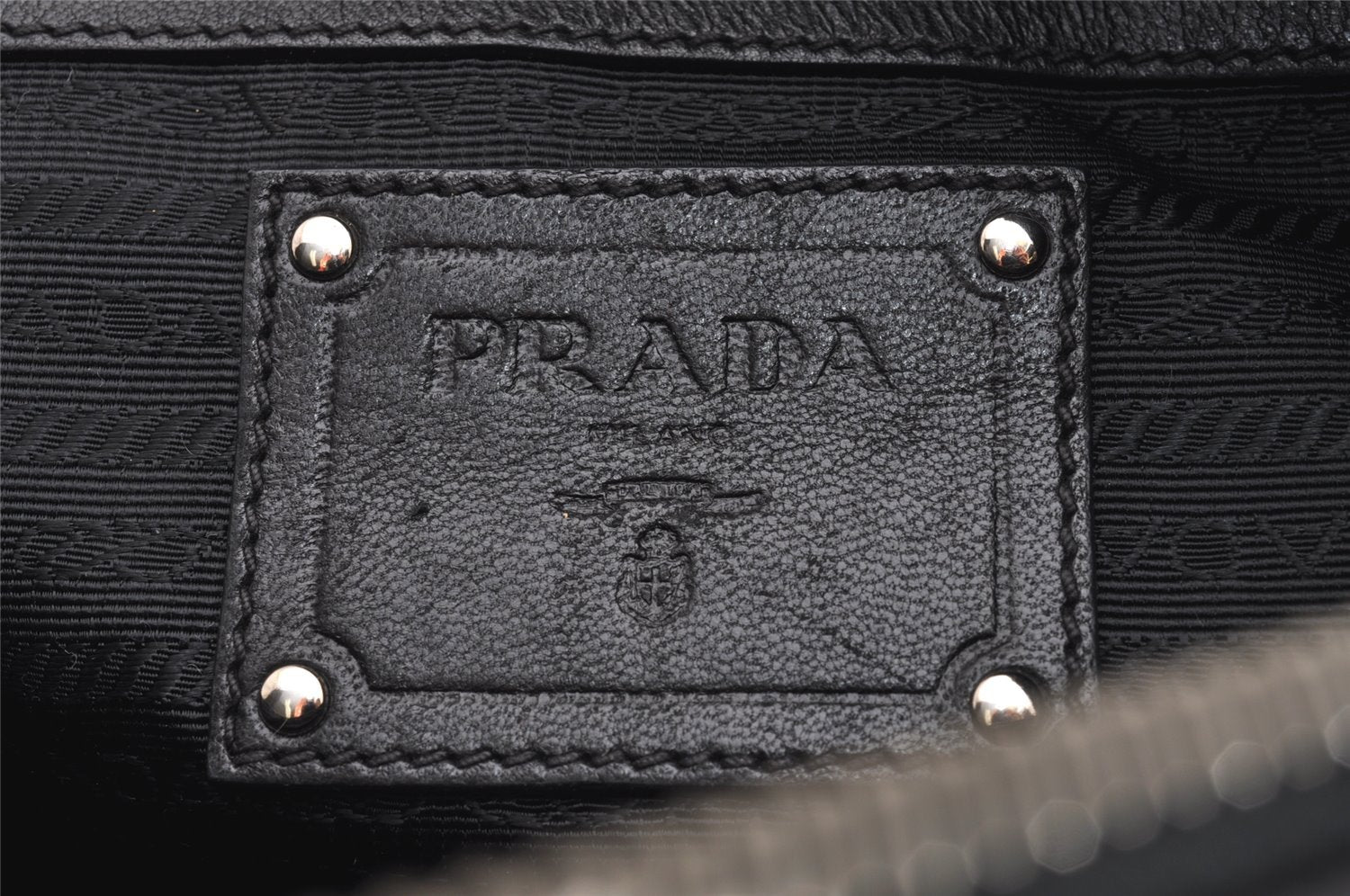 Authentic PRADA Vintage Nylon Tessuto Leather 2Way Hand Boston Bag Black 1085J