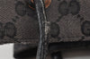 Authentic GUCCI Vintage Shoulder Tote Bag GG Canvas Leather 257275 Black 1085K