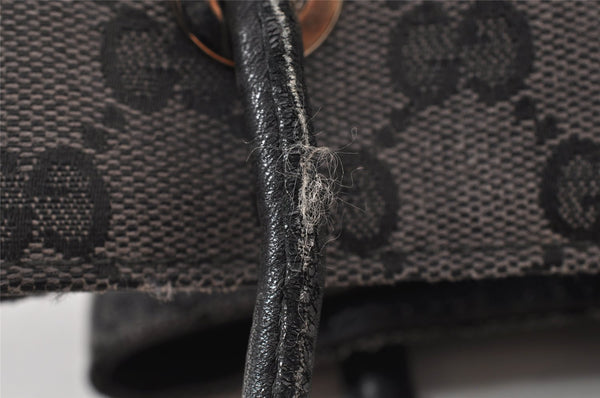 Authentic GUCCI Vintage Shoulder Tote Bag GG Canvas Leather 257275 Black 1085K