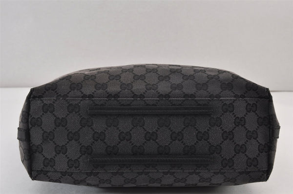 Authentic GUCCI Vintage Shoulder Tote Bag GG Canvas Leather 257275 Black 1085K