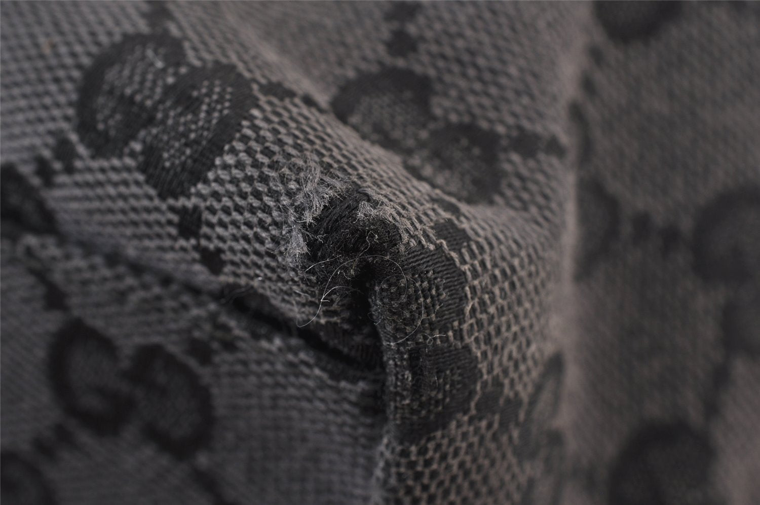 Authentic GUCCI Vintage Shoulder Tote Bag GG Canvas Leather 257275 Black 1085K