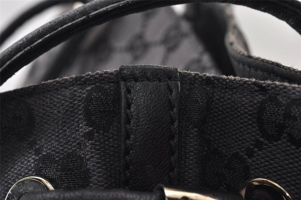 Authentic GUCCI Vintage Shoulder Tote Bag GG Canvas Leather 257275 Black 1085K