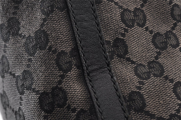 Authentic GUCCI Vintage Shoulder Tote Bag GG Canvas Leather 257275 Black 1085K