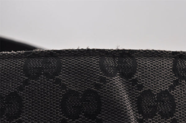 Authentic GUCCI Vintage Shoulder Tote Bag GG Canvas Leather 257275 Black 1085K