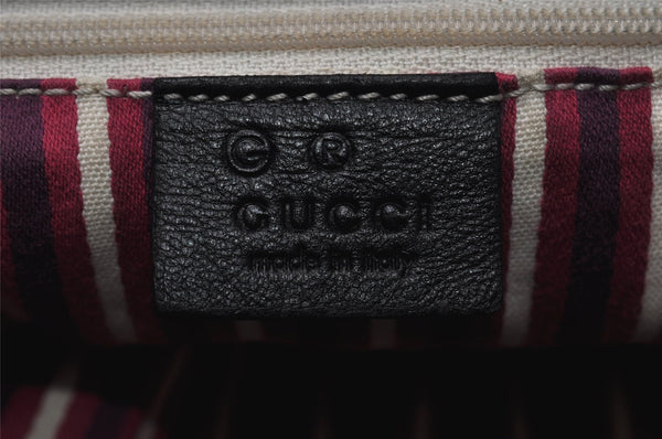 Authentic GUCCI Vintage Shoulder Tote Bag GG Canvas Leather 257275 Black 1085K