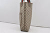 Authentic GUCCI Web Sherry Line Shoulder Tote Bag GG PVC Leather Brown 1086J