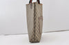 Authentic GUCCI Web Sherry Line Shoulder Tote Bag GG PVC Leather Brown 1086J