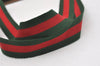 Authentic GUCCI Web Sherry Line Shoulder Tote Bag GG PVC Leather Brown 1086J