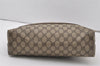 Authentic GUCCI Web Sherry Line Shoulder Tote Bag GG PVC Leather Brown 1086J