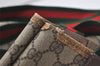 Authentic GUCCI Web Sherry Line Shoulder Tote Bag GG PVC Leather Brown 1086J