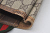 Authentic GUCCI Web Sherry Line Shoulder Tote Bag GG PVC Leather Brown 1086J