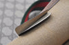 Authentic GUCCI Web Sherry Line Shoulder Tote Bag GG PVC Leather Brown 1086J
