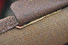 Authentic GUCCI Web Sherry Line Shoulder Tote Bag GG PVC Leather Brown 1086J