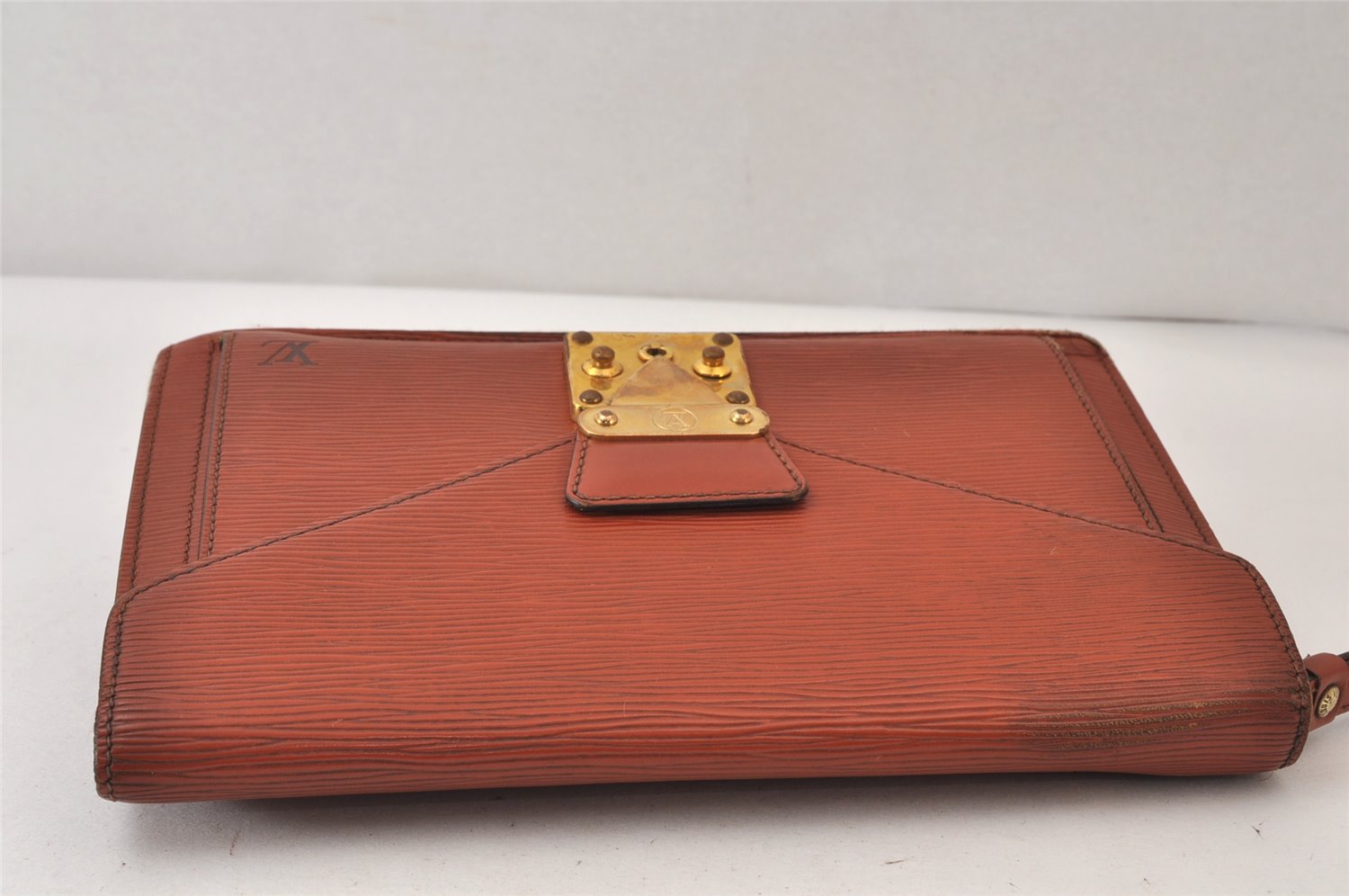 Auth Louis Vuitton Epi Pochette Sellier Dragonne Clutch Bag M52613 Brown 1087K