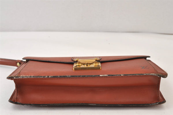 Auth Louis Vuitton Epi Pochette Sellier Dragonne Clutch Bag M52613 Brown 1087K