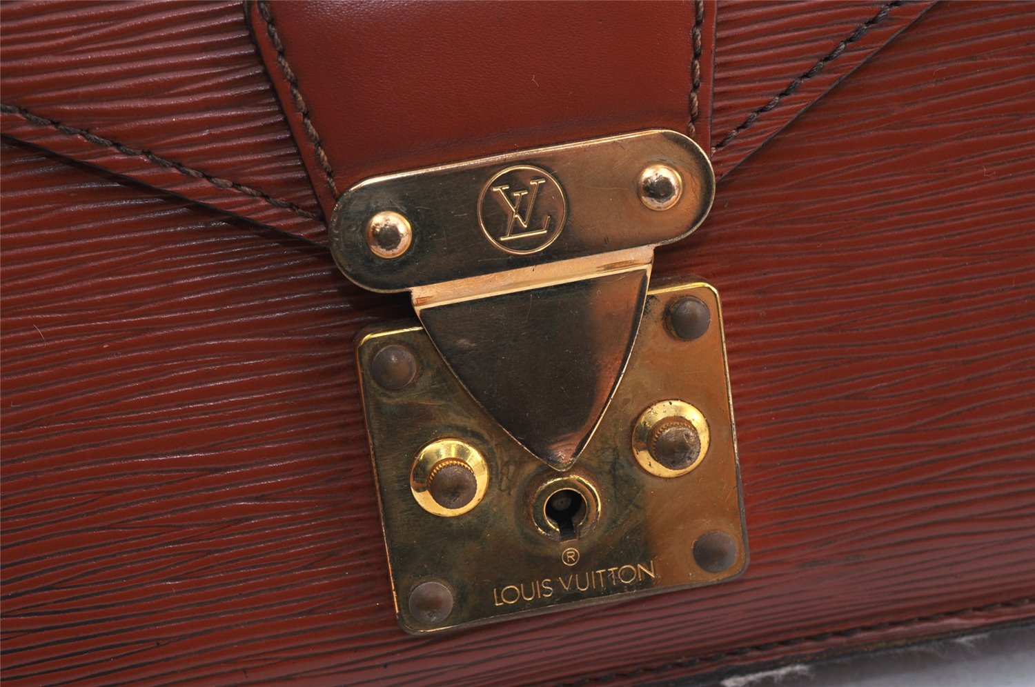 Auth Louis Vuitton Epi Pochette Sellier Dragonne Clutch Bag M52613 Brown 1087K