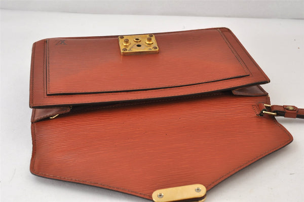 Auth Louis Vuitton Epi Pochette Sellier Dragonne Clutch Bag M52613 Brown 1087K