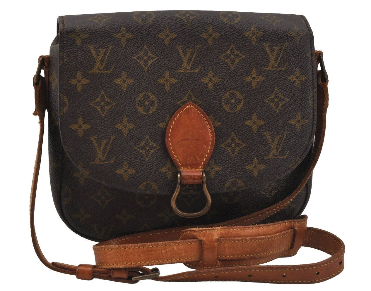 Authentic Louis Vuitton Monogram Saint Cloud GM M51242 Shoulder Cross Bag 1089J