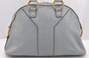 Authentic YVES SAINT LAURENT Muse Tote Hand Bag Leather 156465 Light Blue 1090I