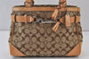 Authentic COACH Signature Shoulder Hand Bag Canvas Leather 8K06 Brown 1090K