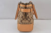 Authentic COACH Signature Shoulder Hand Bag Canvas Leather 8K06 Brown 1090K