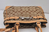 Authentic COACH Signature Shoulder Hand Bag Canvas Leather 8K06 Brown 1090K