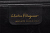 Authentic Salvatore Ferragamo Vara Ribbon Suede 2Way Hand Bag Black SF 1091I